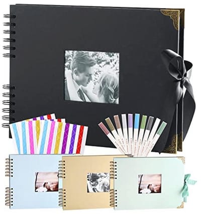 Zwart Fotoalbum voor Scrapbooking - 80 Bladzijden, 10 x 15 cm of Groter, Inclusief Marker en Fotohoeken