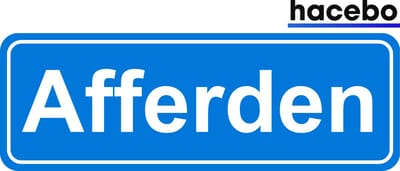 Hacebo - Plaatsnaam Sticker - 29x10 CM - Afferden sticker - Verkeersborden sticker - grappige cadeaus - Afferden