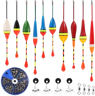 NTHProducts - Set van 10 dobbers - Vissen met gemak - Groene kleur - Float set voor forel - Inclusief lood en stoppers - Geschikt voor alle vissers - 2...