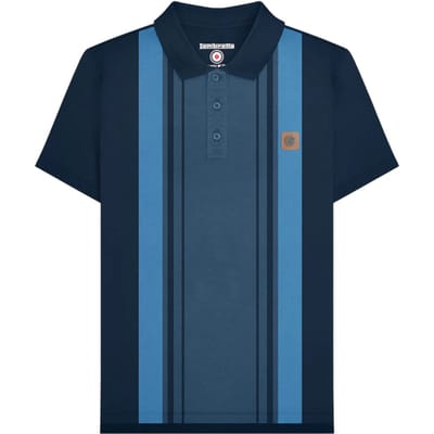 Lambretta Heren SS25 Klassiek Poloshirt (Marine/Maanovergoten oceaan)