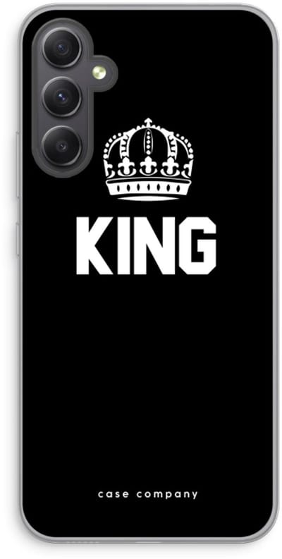 Case Company® - Hoesje geschikt voor Samsung Galaxy A34 hoesje - King zwart - Soft Cover Telefoonhoesje - Bescherming aan alle Kanten en Schermrand