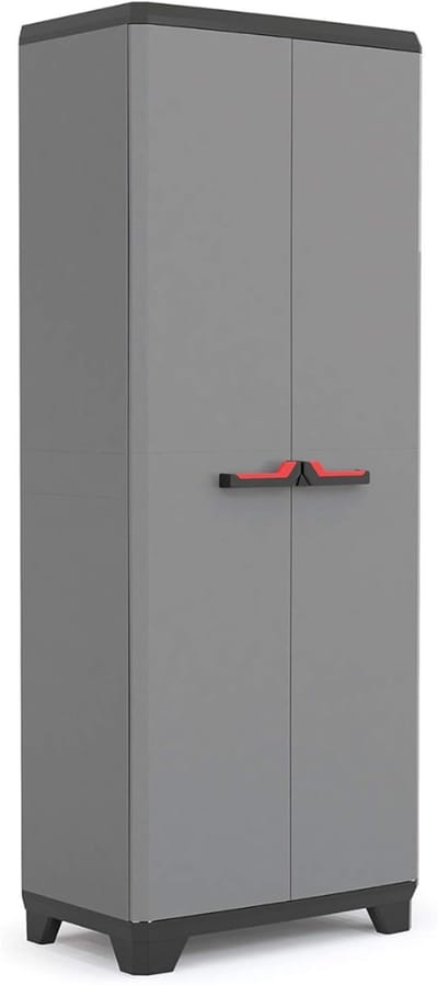 VH Supplies® Tuinkast - Buitenkast - Opbergkast - 39 x 68 x 173 cm - Grijs