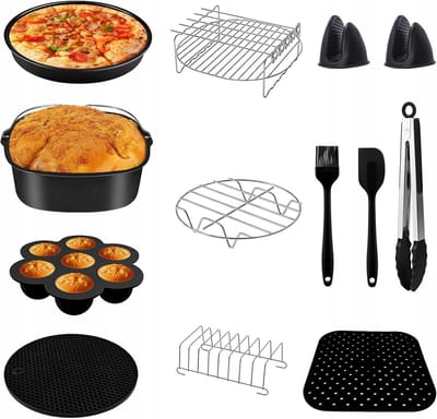 12-delige Accessoireset voor Airfryer - Tray & Grill