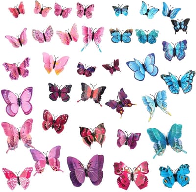 Dailygoods- Muursticker Driedimensionaal 3D-effect - Vlinderstickers