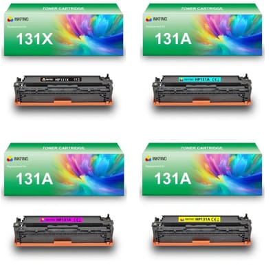 INKFIND 131X (CF210X CF211A CF212A CF213A) tonercartridge multipack van 4 stuks (Zwart+Cyaan+Magenta+Geel) compatibel met HP 131A (CF210X/CF211A/CF212A/CF213A) en Canon toner cartridge 731H en 731 (Zwart+Cyaan+Magenta+Geel) - 4-pack BK/C/M/Y
