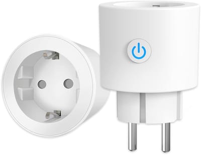 2 stuks Slimme Stekker 16A 3680W met Energiemeter, Smart Plug Compatibel met Alexa/Google Assistent, Timer Stopcontact,2.4 GHz WIFI,Geen Brug Nodig
