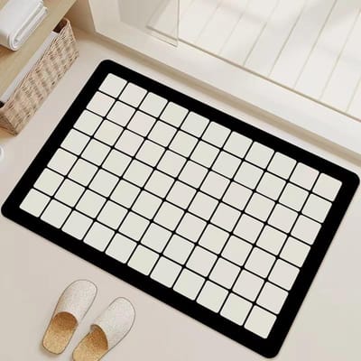 Britse Stijl Zwart-Wit Ruit Badkamer Antislip Mat Absorberend Sneldrogend Voetmat Toilet Vuil Goed Onderhoud van Diatomeeënaarde Mat 60 * 90cm
