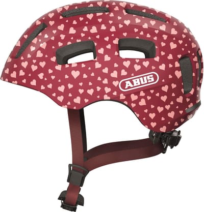 Fietshelm ABUS YOUN-I 2.0 cherry heart S - 48-54 cm - rood - Geschikt voor gebruik op elektrische fietsen - stadsfietsen - 240 g