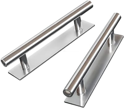 2-pack - Zelfklevende duw-trekhulp - Verborgen kunststof handgreep - Ponsvrije kastlade/deur/raamkast universeel - Dubbelzijdig klevende meubelgreep - Zilver