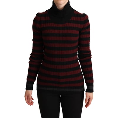 Dolce & Gabbana zwart-rood gestreepte wollen trui voor dames