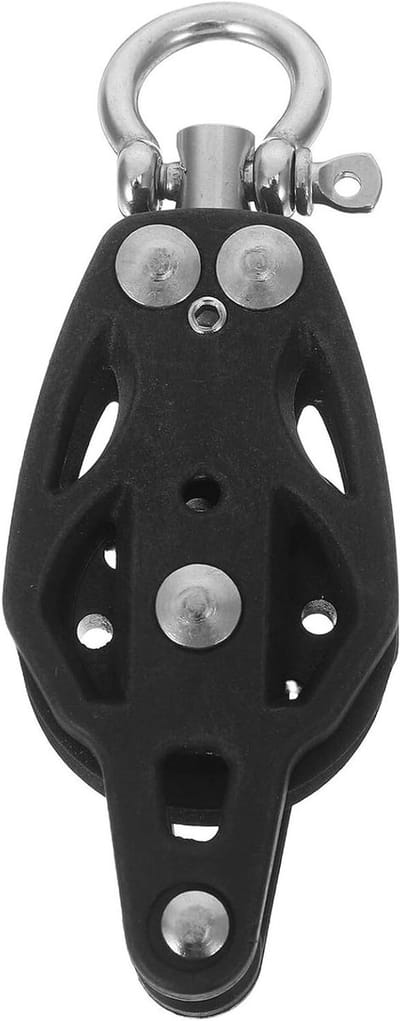 Fitness Katrol - Nylon Wiel - Kracht Training - Robuuste Constructie - 10 x 3.5 cm - Zwart