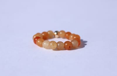 Bixorp Gems Edelsteen Ring van Carneool  - 4mm Kralen Ring - Cadeau voor haar