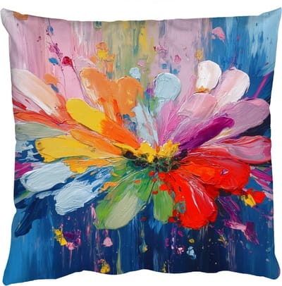Sierkussens - Kussentjes Woonkamer - 50x50 cm - Kleuruitbarsting - Expressieve sfeer - Bloem