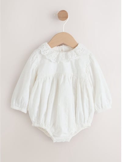 Next - Meisjes - Bloomer-babyrompertje - Wit