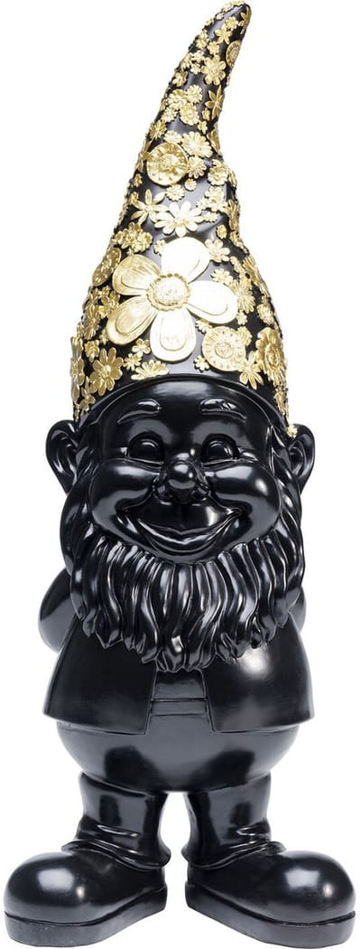 Kare Decofiguur Gnome Standing Black Gold 61cm