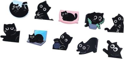 Set van 10 magnetische boekenleggers met kattendesign, creatieve en unieke cadeaus voor boekenliefhebbers en kattenfans