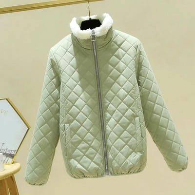 Lichtgewicht Dons Dons Gewatteerde Jas Dames Herfst Winter Gewatteerde Jas Los Kort Capuchon Opstaande Kraag Jas M beige