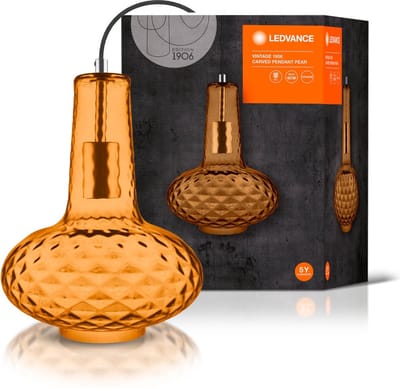 Pendelarmatuur: voor plafond, E27, Vintage 1906® Carved / 220…240 V, body materiaal: glas, IP20, 1-bundel