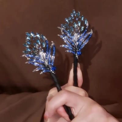 Pince à cheveux en forme de plume avec strass, élégante, bigoudi, accessoire pour chignon long et épais pour femme