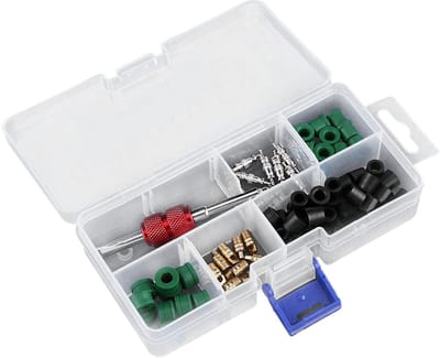 Allecto - Airconditionerreparatieset - 71-delig - Inclusief ventielkernen en slangpakkingen - Perfecte oplossing voor lijnsets - Geschikt voor auto...