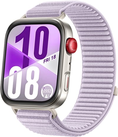 Strap-it Wave nylon bandje met klittenbandsluiting - geschikt voor Huawei Watch Fit 3 / Watch Fit 4 / Watch Fit 4 Pro / Watch Fit 5 / Watch Fit 5 Pro (lichtpaars)