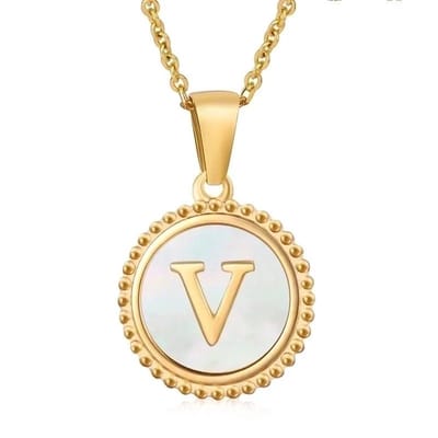Aramat Jewels - Rvs sieraden -ketting met initiaal en schelp -letter H | |1,5mm | Staal | Volwassenen | Verkleurd niet