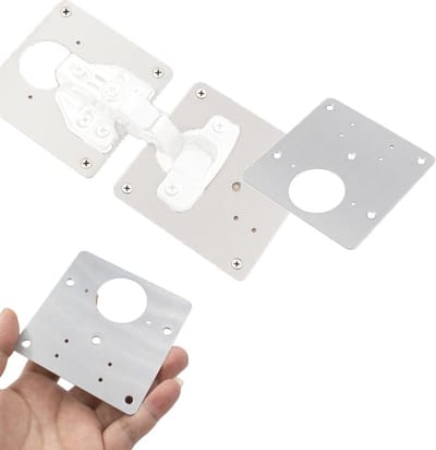 Dailygoods- Scharnierreparatieborden 4 Stuks - 2-in-1 Ontwerp - Bevestigingsbeugels - Roestvrij Staal - Geschikt voor Kast/Deur - Inclusief Schroeven - Reparatieplaten
