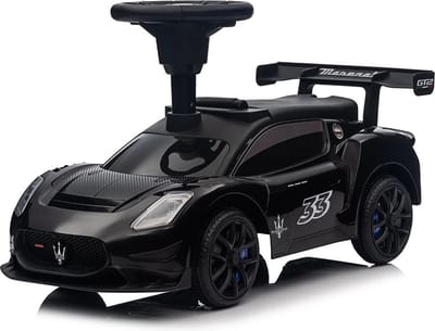 Maserati GT2 Loopauto 1 tot 3 jaar – Officieel Gelicentieerde Luxe Loopwagen met Opbergbox – Babyauto met Anti-kantel Systeem & Ergonomisch Design – Zwart