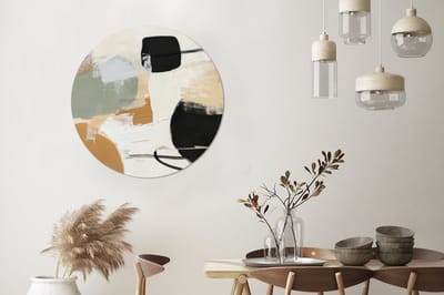 WallCircle - Wandcirkel - Muurcirkel - Paint - Abstract - Kleuren - Aluminium - Dibond - 90x90 cm - Binnen en Buiten