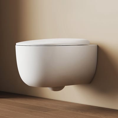 EMKE Hangtoilet - Spiraal Spoeling - Dual Flush - WC Pot - Soft Close & Afklikbare Zitting - 55.5x36.5x35.5 cm