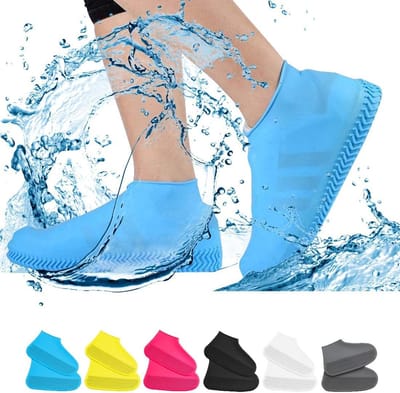 Waterdichte overschoenen, antislip waterdichte overschoenen, regenoverschoenen van siliconenrubber, beschermende overschoenen voor buiten, voor mannen, vrouwen en kinderen (XL, blauw)