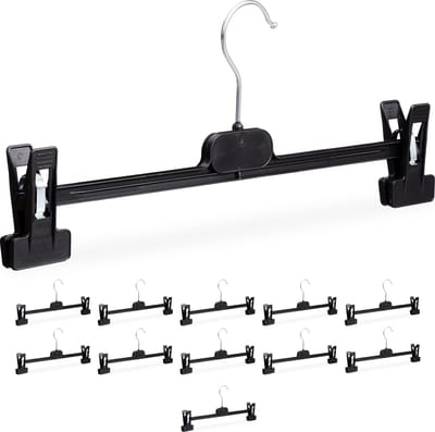 Broekhanger - set van 12 - 2 klemmen - kunststof