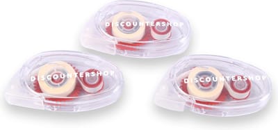 Set van 3 Doorzichtige Lijmrollers - Bureauartikelen - Lijmroller voor Foto's - Kantoor & School - Transparant/Rood - Discountershop - 9x5x2cm