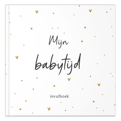 Fyllbooks - Baby Boek Mijn Eerste Jaar - Invulboek Baby - Oker dots - Geschikt voor alle Gezinssamenstellingen