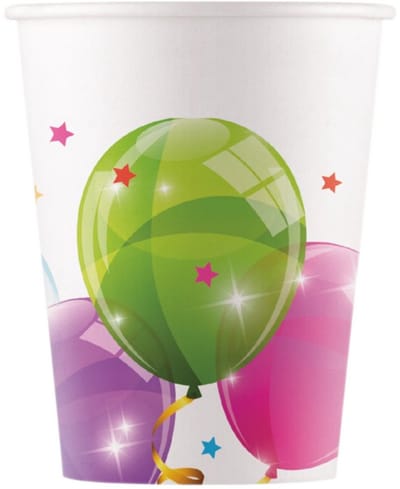 Procos Bekers Ballonnen Junior 200 Ml 8 Cm Karton Wit 8 Stuks