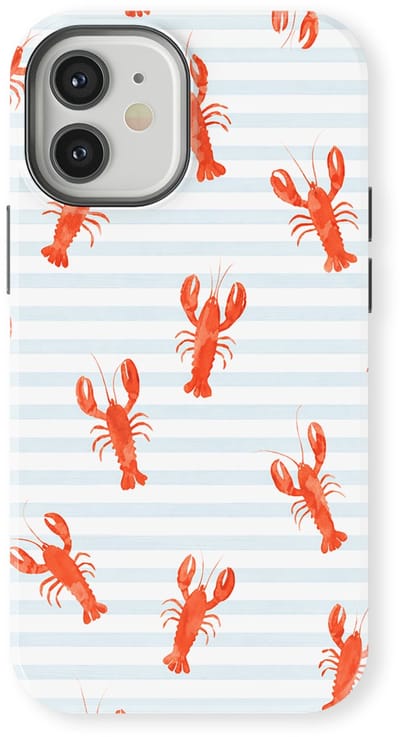 DripCase Hoesje geschikt voor iPhone 12 Mini | Happy Stripes Motief | Magnetisch Opladen | 2-in-1 Ontwerp | Vrolijke Backcover geschikt voor iPhone 12 Mini Lobster Lanes