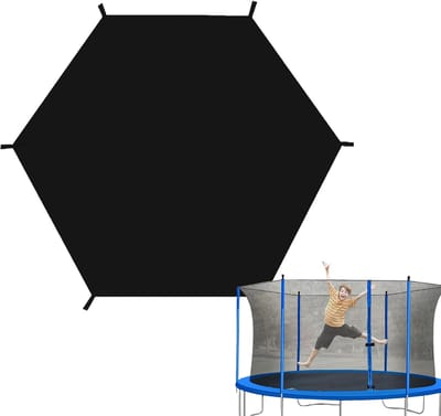 1 artikel - Trampoline schaduwnet - Zonnekap - Trampoline scherm - Trampoline hoes - Schaduw - Zonbescherming - Duurzaam - Opvouwbaar - Zwart - 3.04 M - Voor 6-paals trampoline