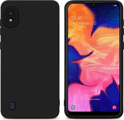 Cadorabo Hoesje geschikt voor Samsung Galaxy A10 in FLUID ZWART - Beschermhoes gemaakt van flexibel TPU silicone Cover Fluid Case