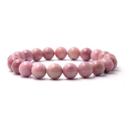 Bixorp Gems Rhodoniet Edelstenen Armband - Gepolijste Edelsteen Kralenarmband
