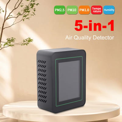 Moniteur de qualité de l'air 5 en 1, Détecteur PM2.5 PM10 PM1.0 avec écran couleur LCD, Humidimètre de température portable pour Type 1