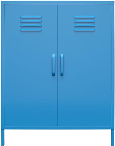 Cache|Kast met 2 deuren in metaal blauw
