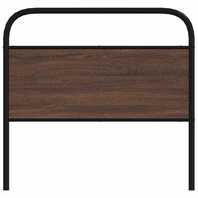 vidaXL - Vervangend - hoofdbord - 90 - cm - bewerkt - hout - en - staal - bruin - eikenkleurig
