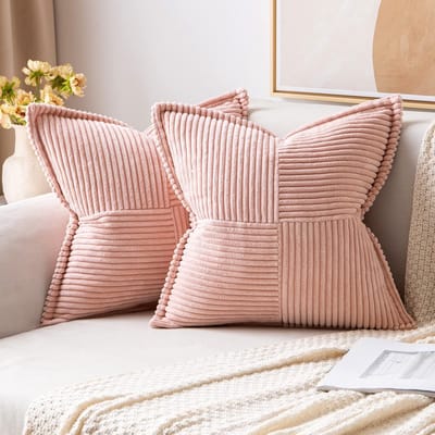 Golden crown - Corduroy Kussenslopen - Zacht en Duurzaam - Roze - Decoratieve Kussens - Geschikt voor Woonkamers en Slaapkamers