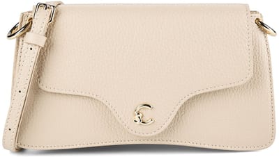 COCCINELLE Leren schoudertas clutch C-Me Hi-Tech Crossbody Bag Sandshell beige