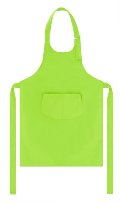 Budget - Basics - Kinderschort - Actieschort - Kookschort voor kinderen - 65 x 50 cm - polyester/katoen - onbedrukt - blanco - lime/groen