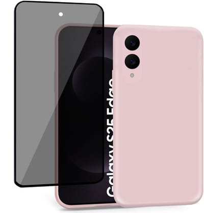 ChiGuard Hoesje & Privacy Screenprotector geschikt voor Samsung Galaxy S25 Edge Hoesje Screenprotector - Privé - Gehard Glas Cover