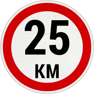 25 km bord | Sign Again materiaal | 10 cm