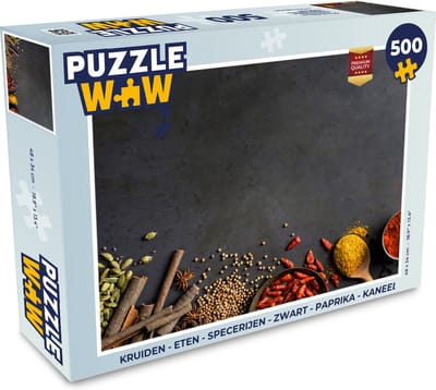 Puzzel Kruiden - Eten - Specerijen - Zwart - Paprika - Kaneel - Legpuzzel - Puzzel 500 stukjes
