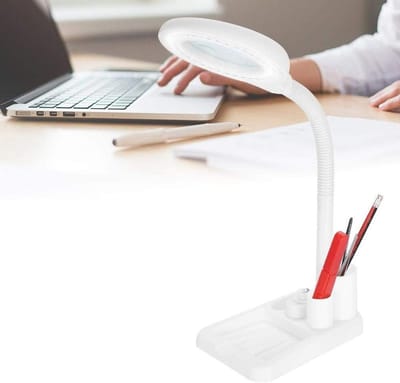 Cocoplus -Tafellamp - LED-verlichting - Vergrootglas - Loep - 5X 10X Vergroting - Wit - Reparatiewerkzaamheden - Leesverlichting - Werklamp.