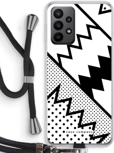 Case Company® - Hoesje met koord geschikt voor Samsung Galaxy A23 hoesje met Koord - Pop Art #5 - Telefoonhoesje met Zwart Koord - Bescherming aan alle Kanten en Over de Schermrand